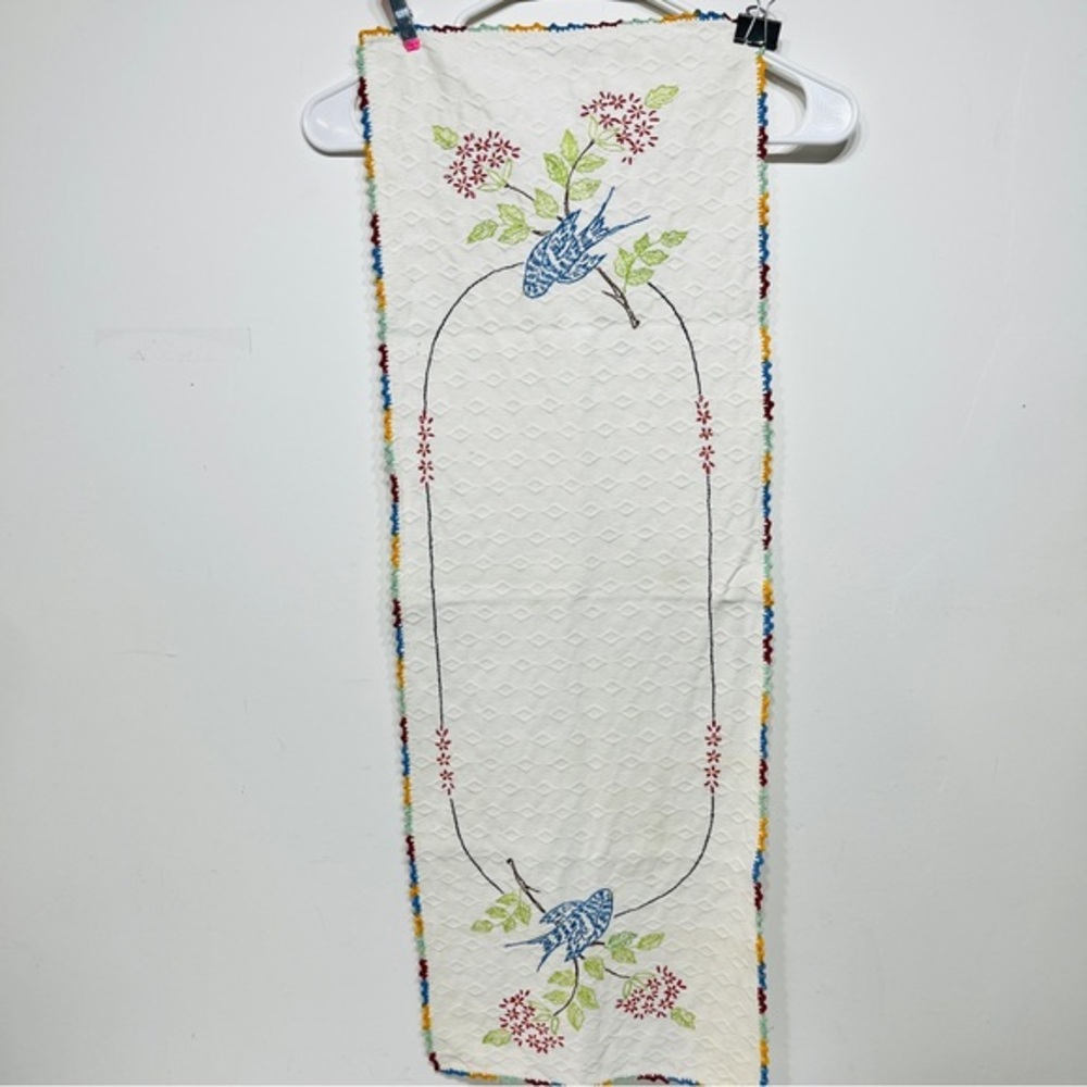 Embroidered Floral Table Runner